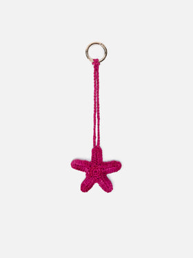 Bag Charm with mini star fish in raffia