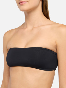 Bandeau bikini Rebby Sibilla with high waist high leg swim briefs in black