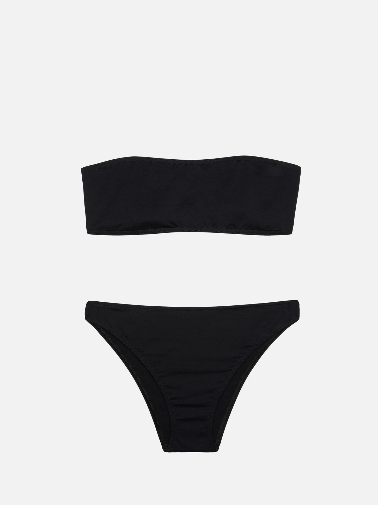 Bandeau bikini Rebby Sibilla with high waist high leg swim briefs in black