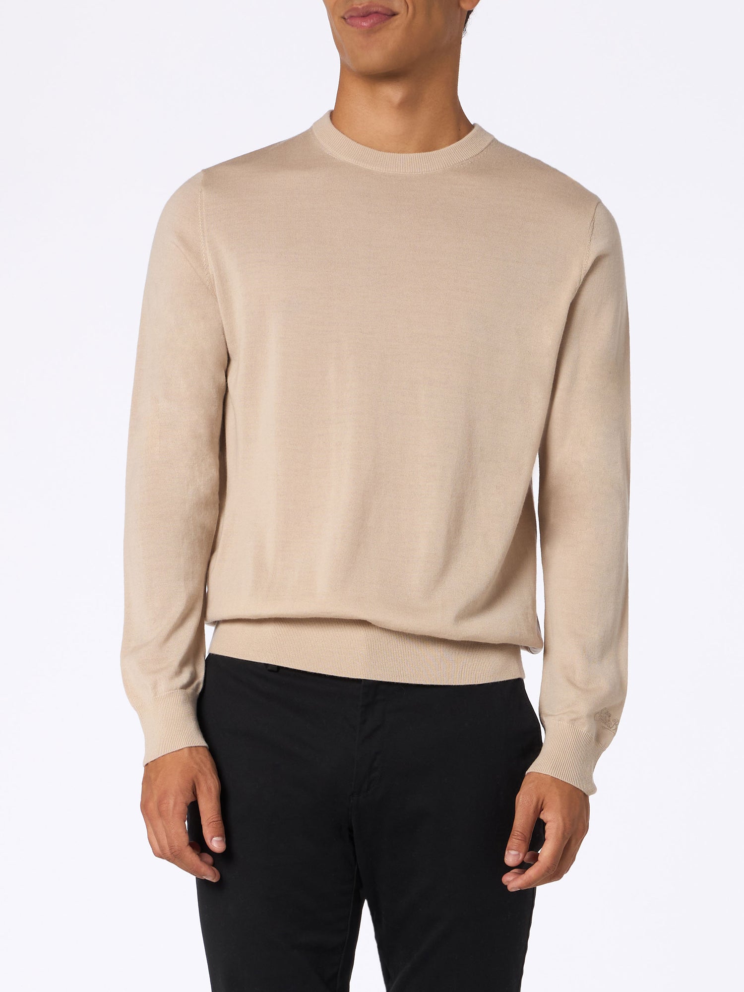 Man beige merino wool sweater Regent - MC2 Saint Barth