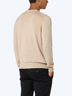 Beige sweater Regent in 100% MERINO WOOL