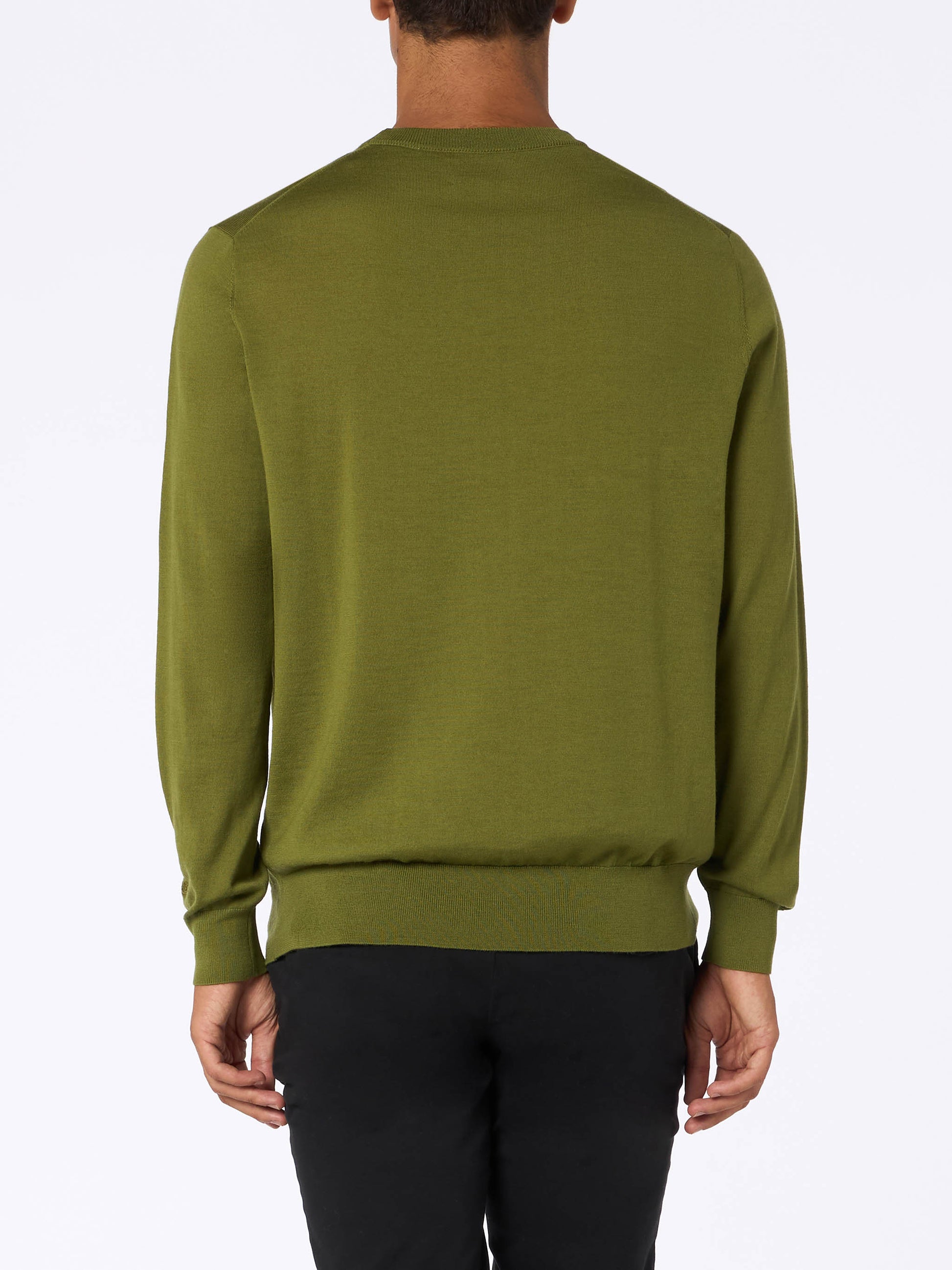 Man Regent pistachio merino wool sweater - MC2 Saint Barth