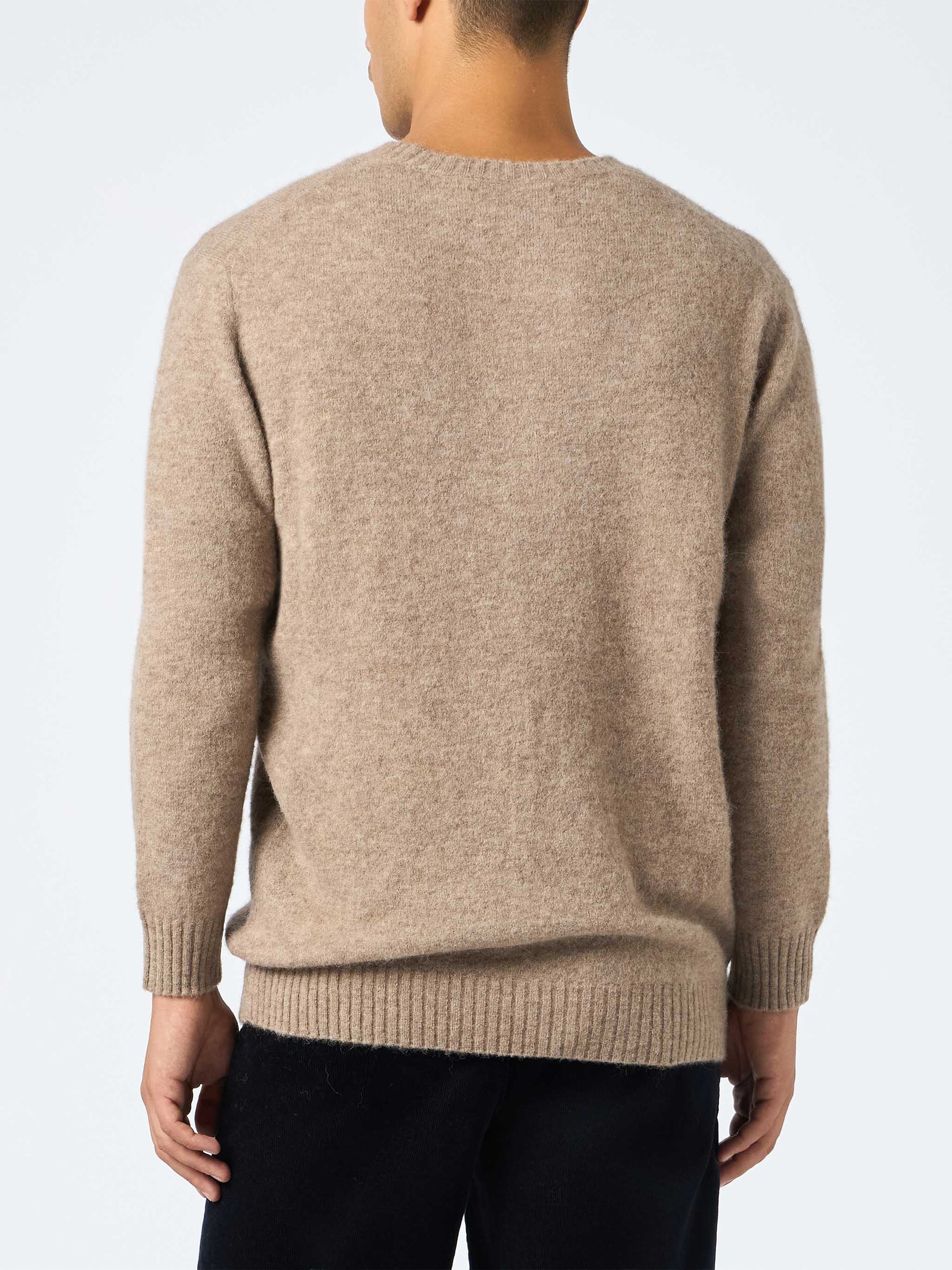 Man crewneck kaki stretch alpaca sweater Regent - MC2 Saint Barth