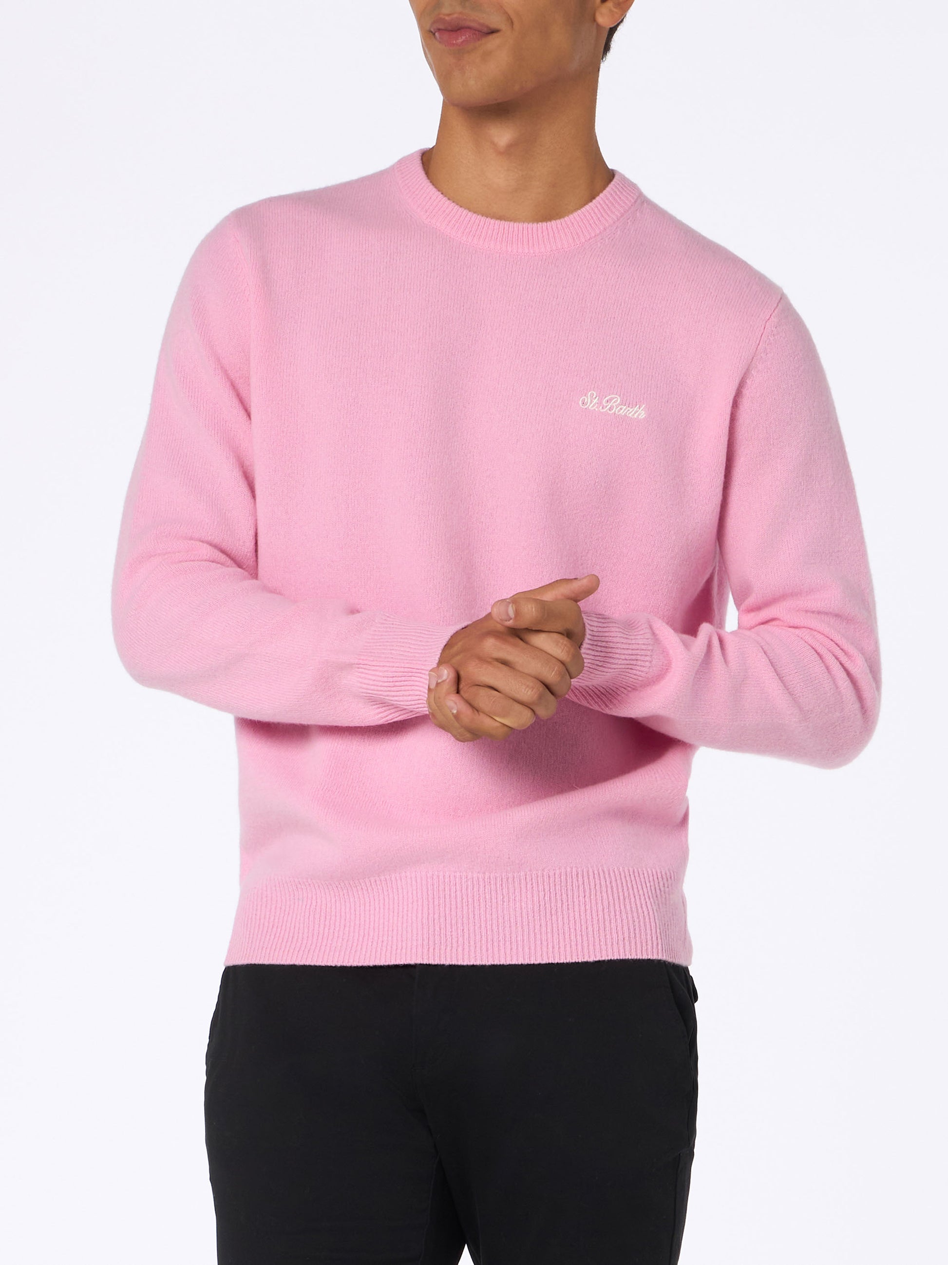 Man pink lambswool sweater Regent - MC2 Saint Barth