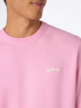 Man pink lambswool sweater Regent - MC2 Saint Barth