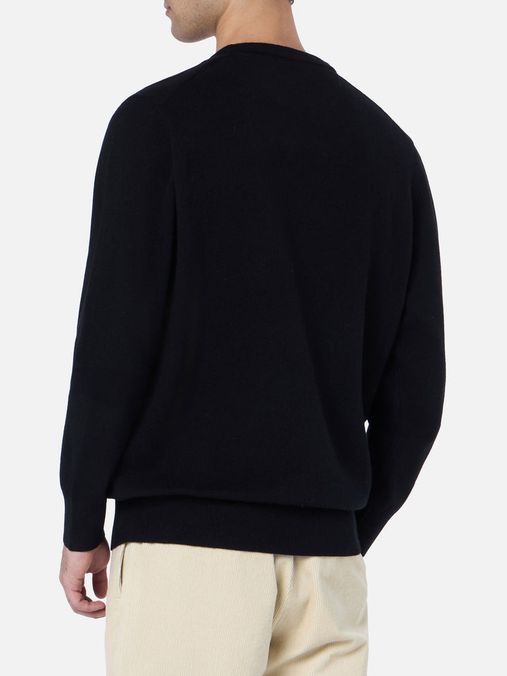 Man black cashmere blend crewneck sweater Regent - MC2 Saint Barth