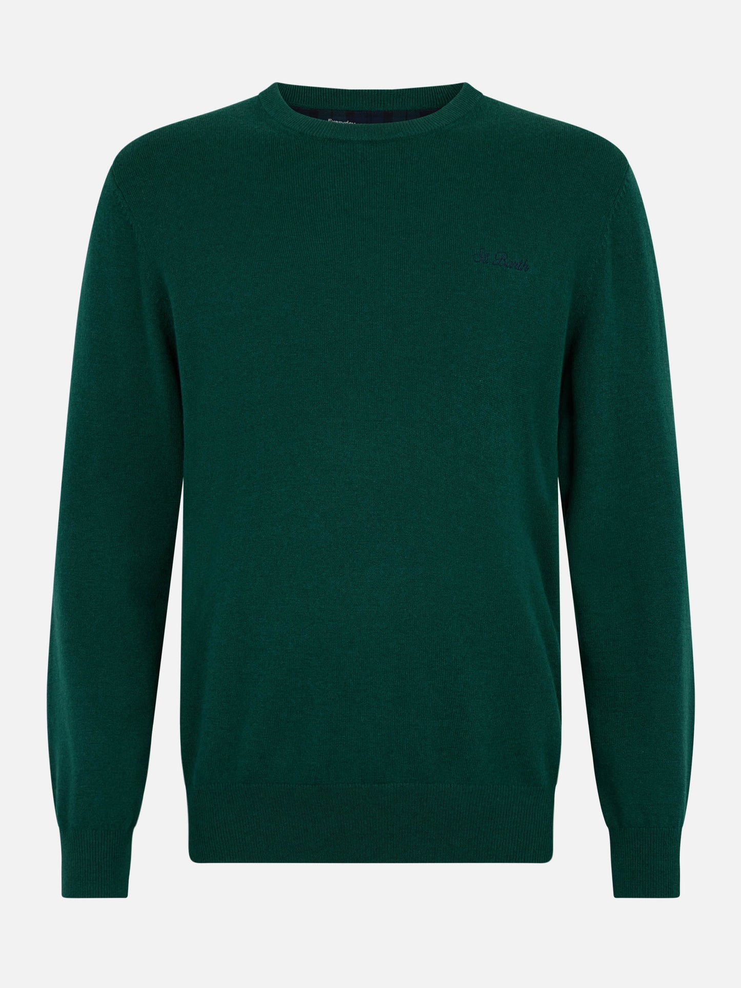 Man British green blended cashmere crewneck sweater Regent - MC2 Saint Barth