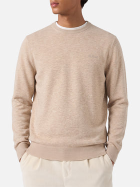 Suéter de cuello redondo Regent en beige BLENDED CASHMERE 