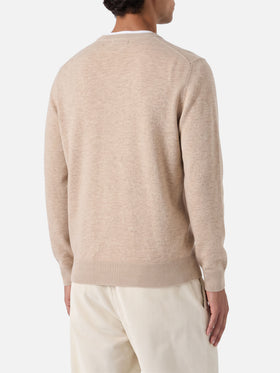 Suéter de cuello redondo Regent en beige BLENDED CASHMERE 
