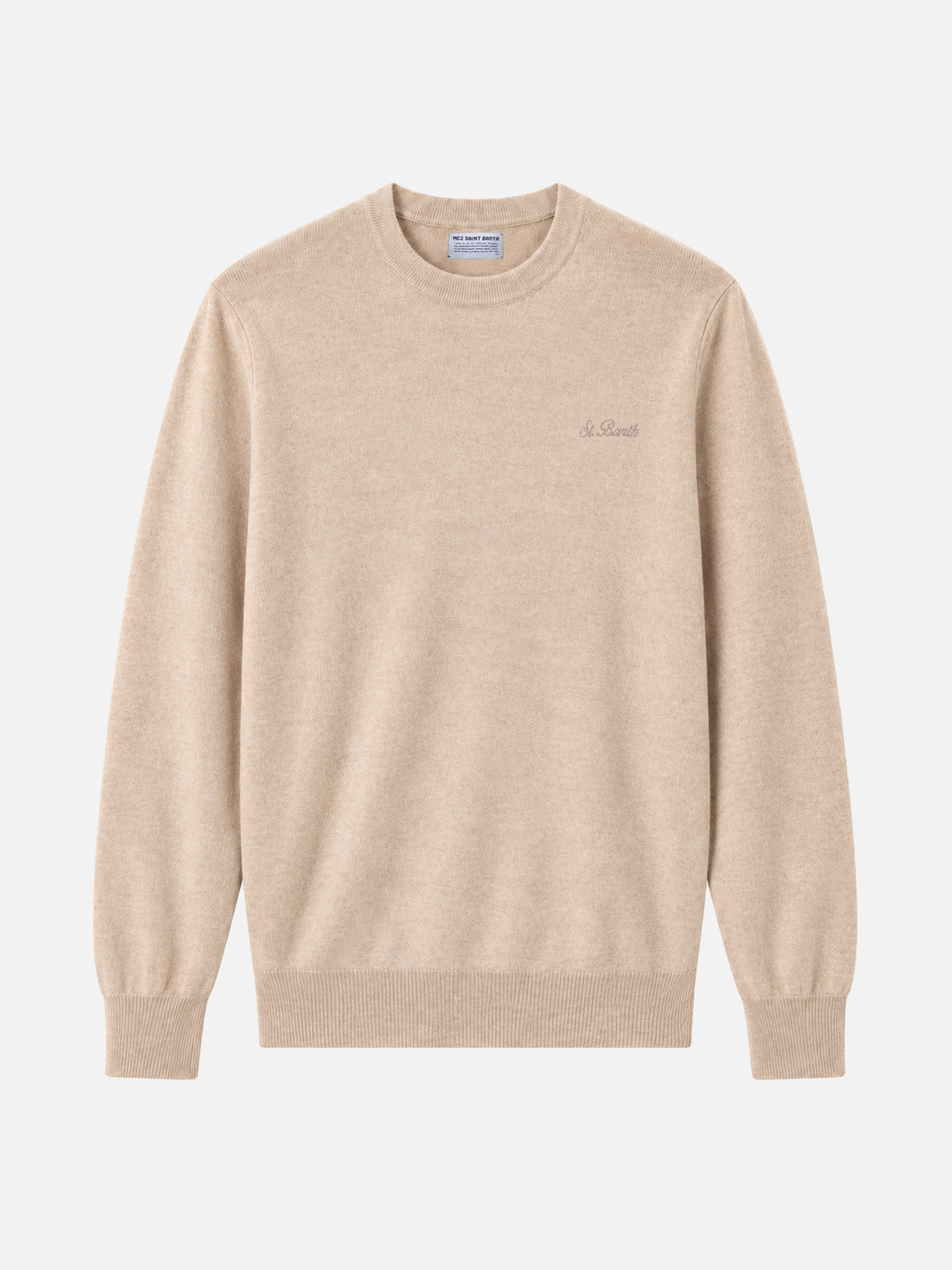 Suéter de cuello redondo Regent en beige BLENDED CASHMERE 