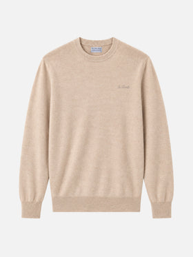 Suéter de cuello redondo Regent en beige BLENDED CASHMERE 