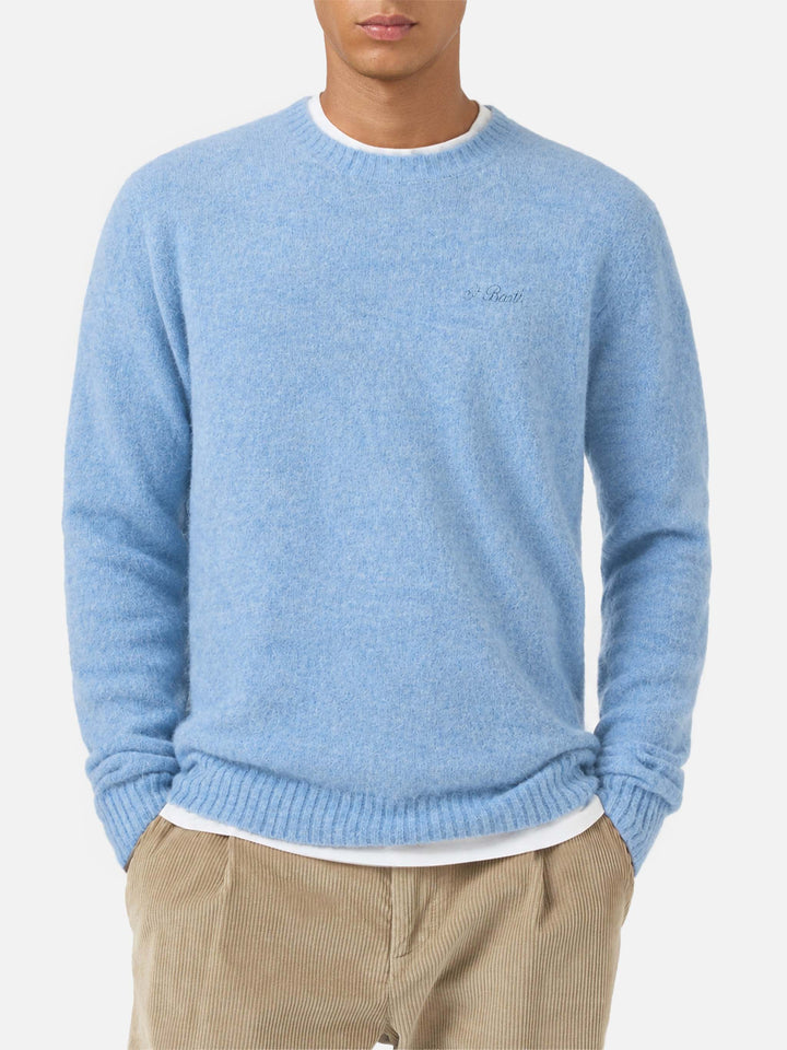 Rundhalspullover Regent in ALPACA STRETCH azzurro 