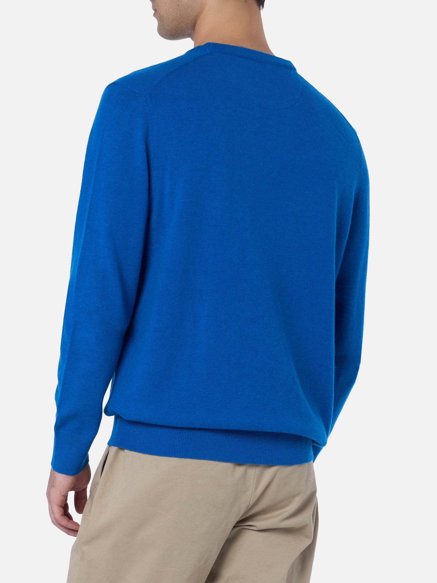 Man bluette blended cashmere crewneck sweater Regent - MC2 Saint Barth