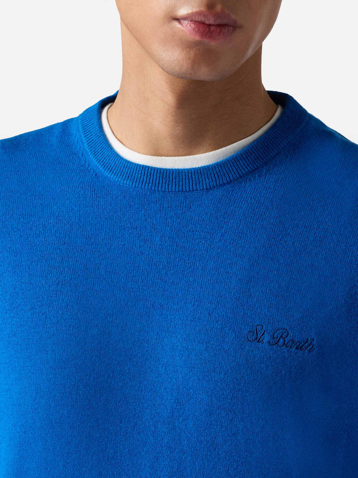Maglione girocollo Regent in MISTO CASHMERE bluette