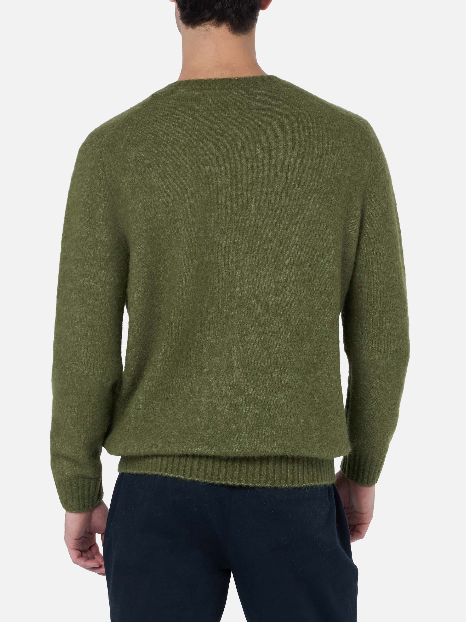 Man military green crewneck stretch sweater Regent - MC2 Saint Barth