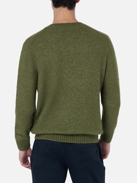 Man military green crewneck stretch sweater Regent - MC2 Saint Barth