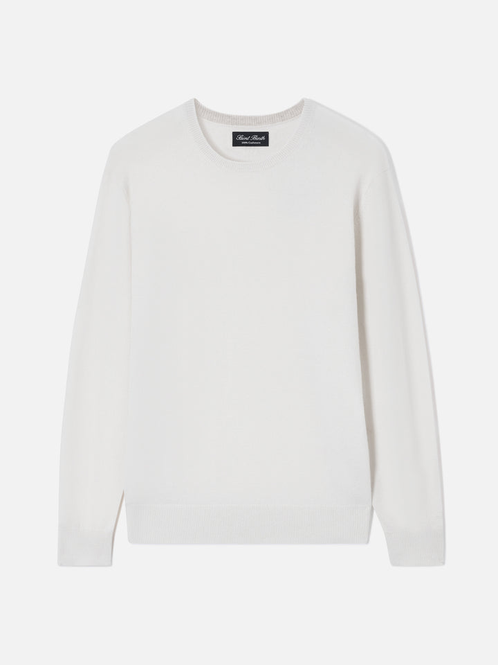 Maglia girocollo Regent bianco panna in cashmere
