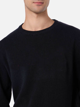 Regent crewneck sweater in 100% black CASHMERE