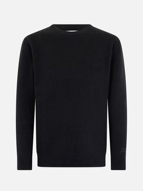 Regent crewneck sweater in 100% black CASHMERE
