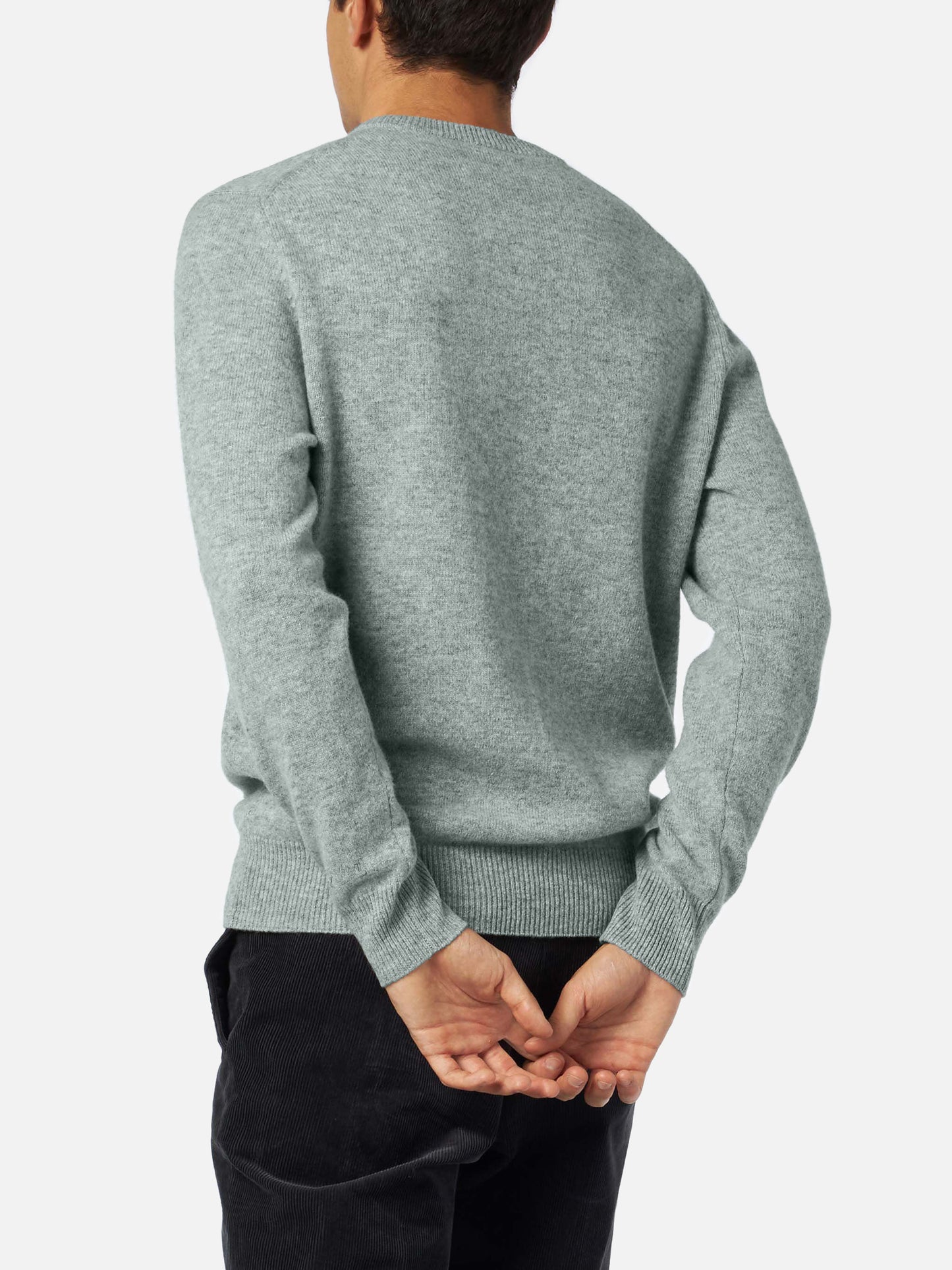 Regent crewneck sweater in melange grey 100% CASHMERE