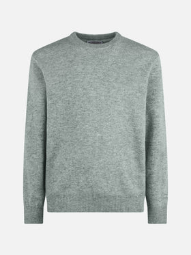 Regent crewneck sweater in melange grey 100% CASHMERE