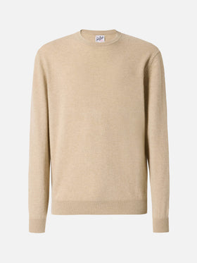Maglione girocollo Regent in 100% CASHMERE beige