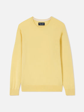 Jersey Regent de cuello redondo en cashmere amarillo 