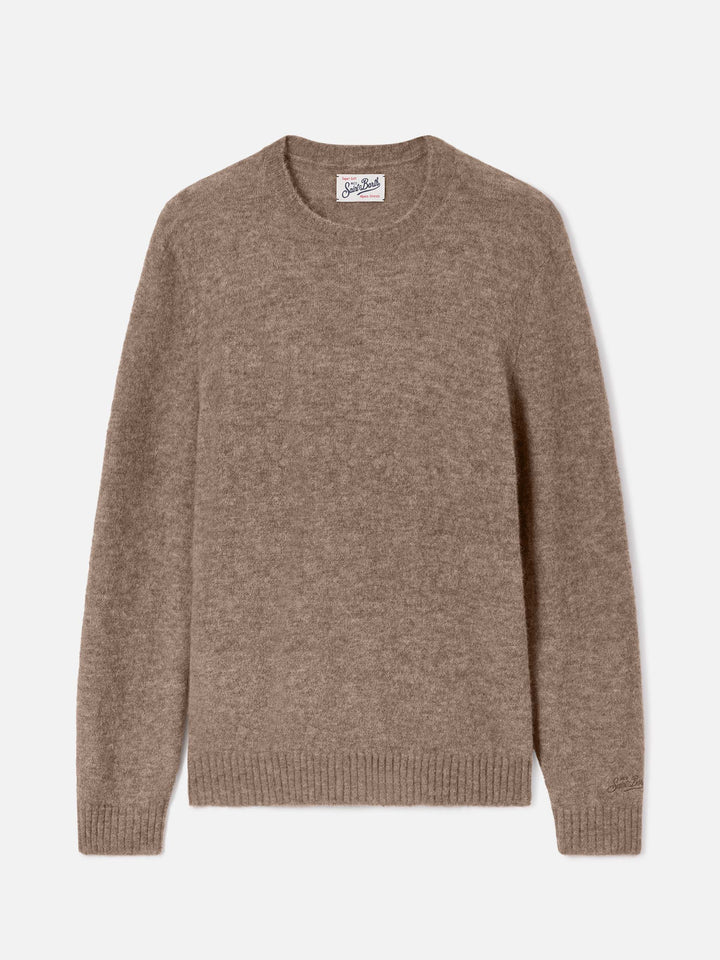 Beige Regent alpaca blend crewneck