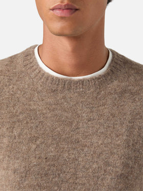 Beige Regent alpaca blend crewneck