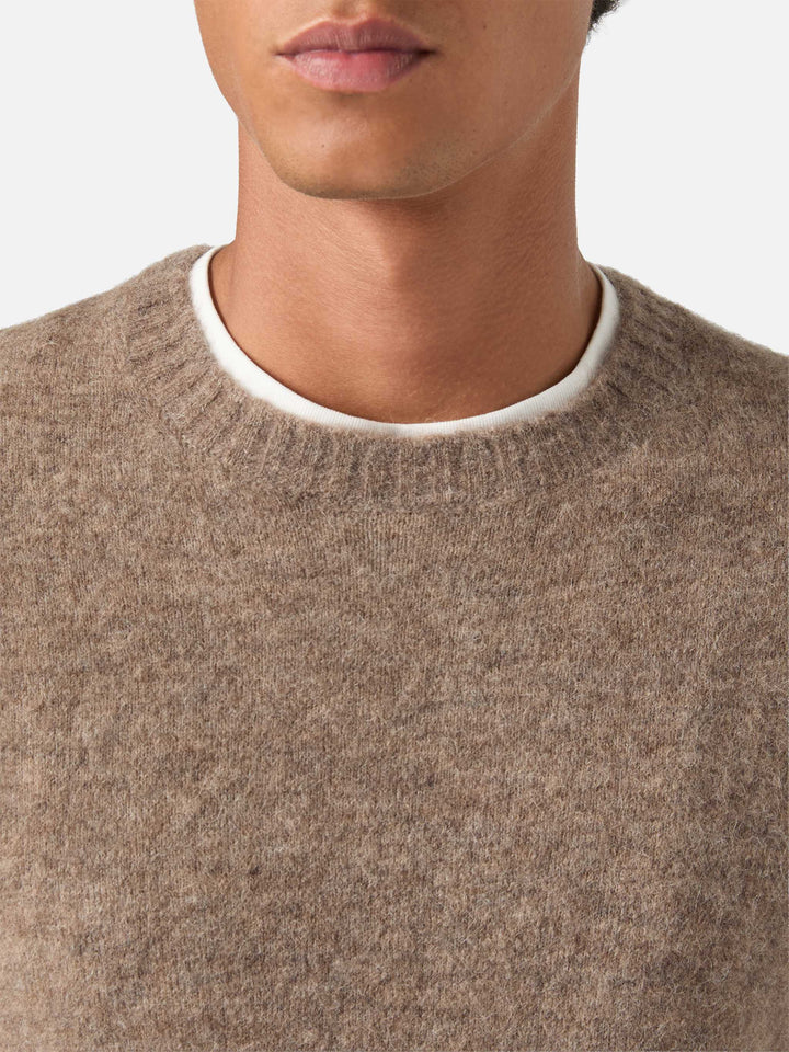 Beige Regent alpaca blend crewneck