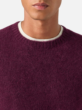 Jersey de cuello redondo Burgundy Regent en mezcla de alpaca 