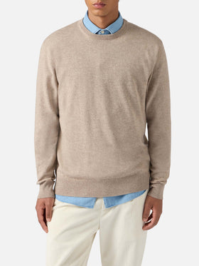 Regent sweater in khaki MERINO WOOL and CASHMERE