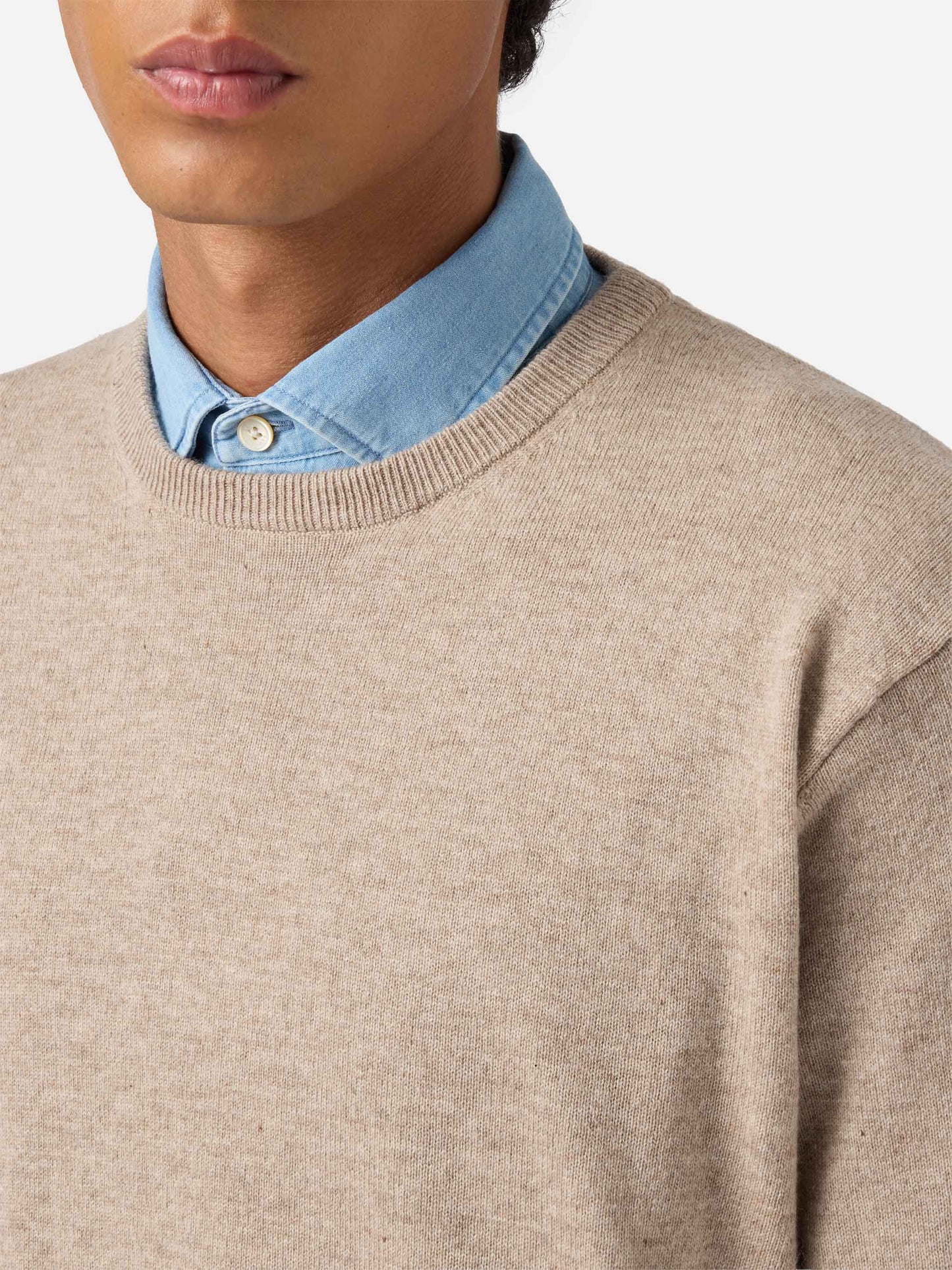 Regent sweater in khaki MERINO WOOL and CASHMERE