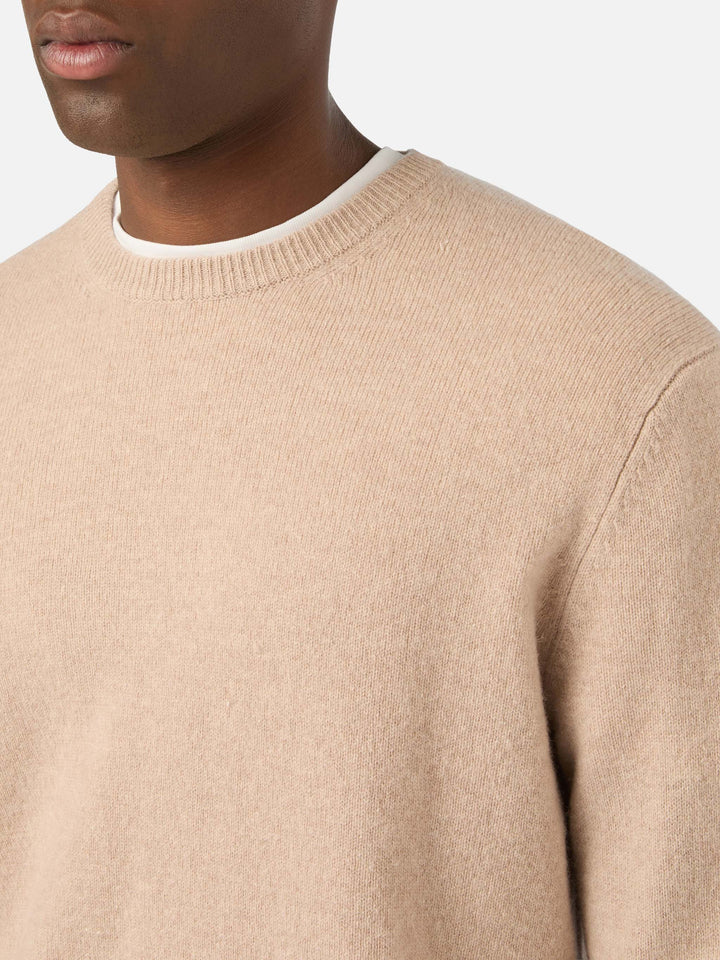 Beige Regent lambswool crewneck