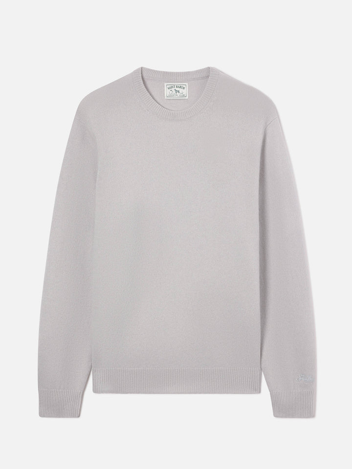 Maglia girocollo Regent grigia in lambswool