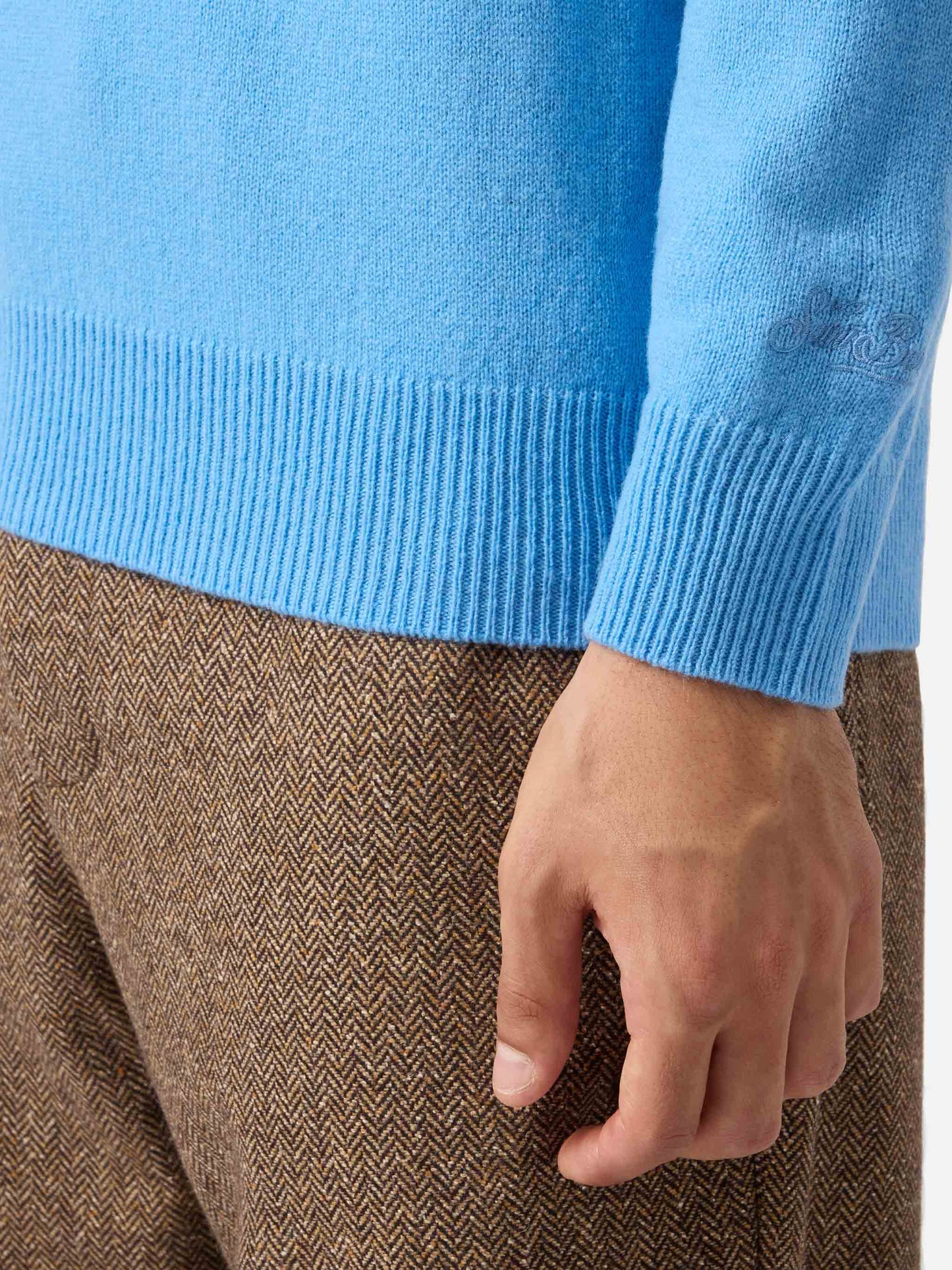 Regent dusty blue lambswool sweater
