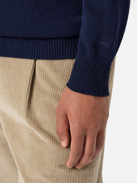 Maglione Regent in 100% LAMBSWOOL blu notte