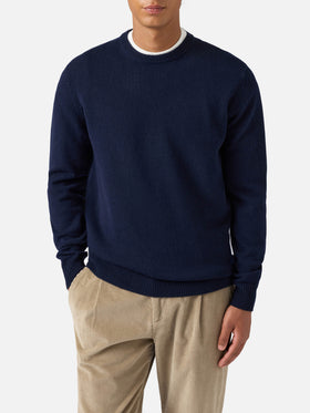 Maglione Regent in 100% LAMBSWOOL blu notte