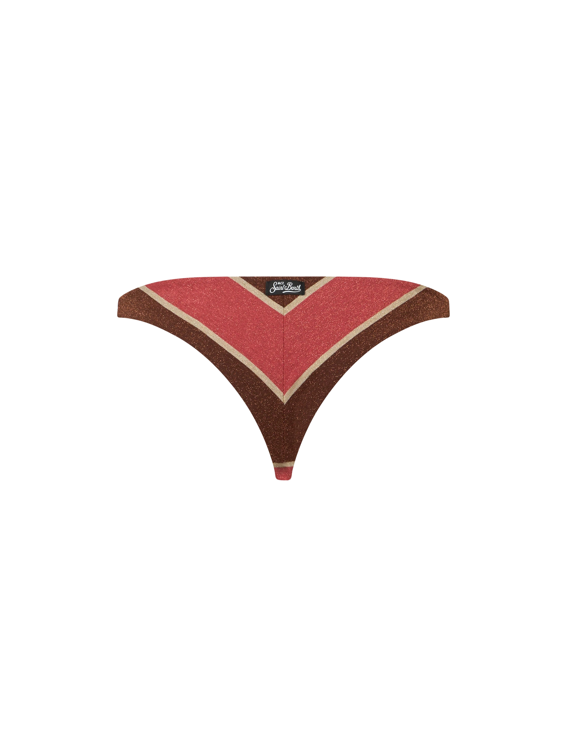 Woman striped lurex cheeky swim briefs Romy - MC2 Saint Barth