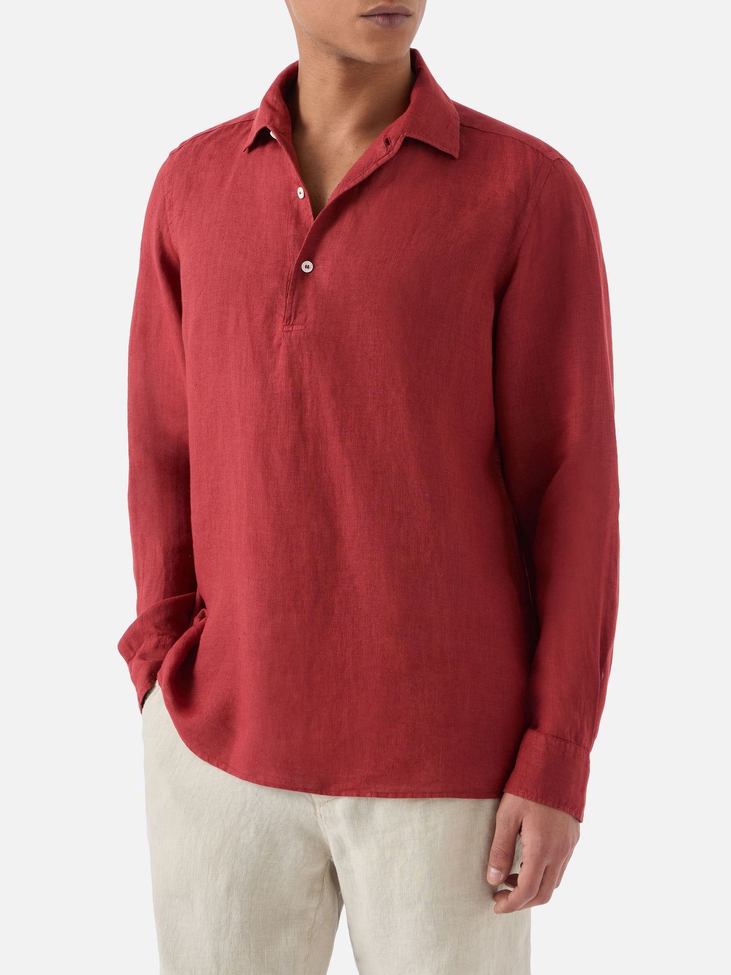 Raphael linen polo in red