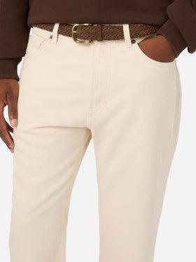 Beigefarbene Riverdale Five-Pocket-Hose aus Baumwolle 
