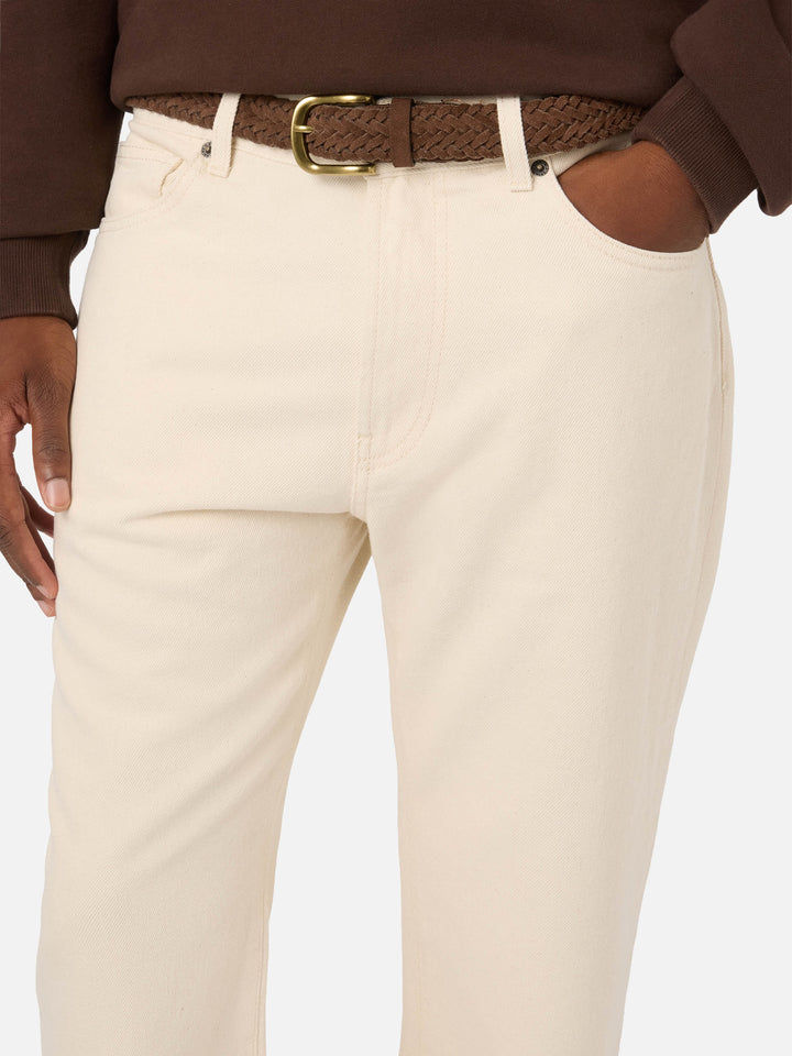 Beige Riverdale cotton five pocket trousers