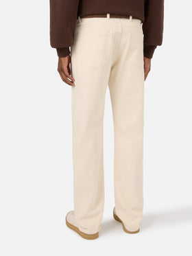 Beigefarbene Riverdale Five-Pocket-Hose aus Baumwolle 