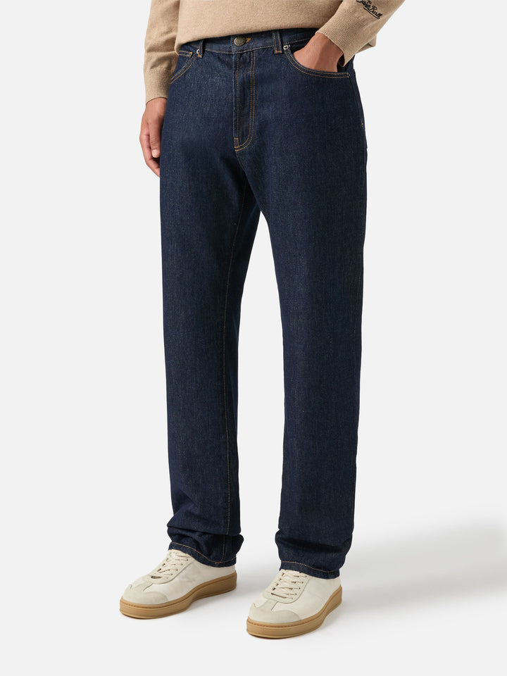 Dunkel blue Riverdale Denim-Jeans mit Raw-Finish 