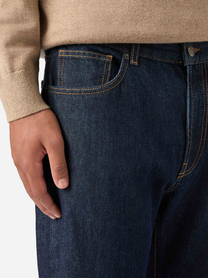 Dunkel blue Riverdale Denim-Jeans mit Raw-Finish 