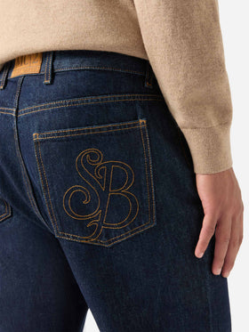 Jean en denim Riverdale blue foncé avec finition brute 