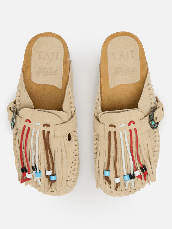 Caribe sandals in suede beige | TAJI SPECIAL EDITION