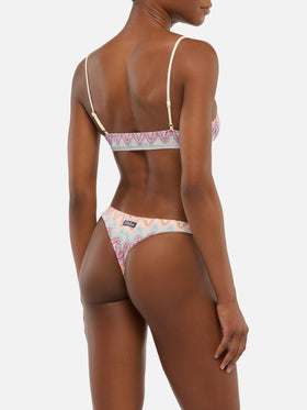 Naomi slip mare cheeky in raschel a chevron - Sadie bralette in maglia raschel