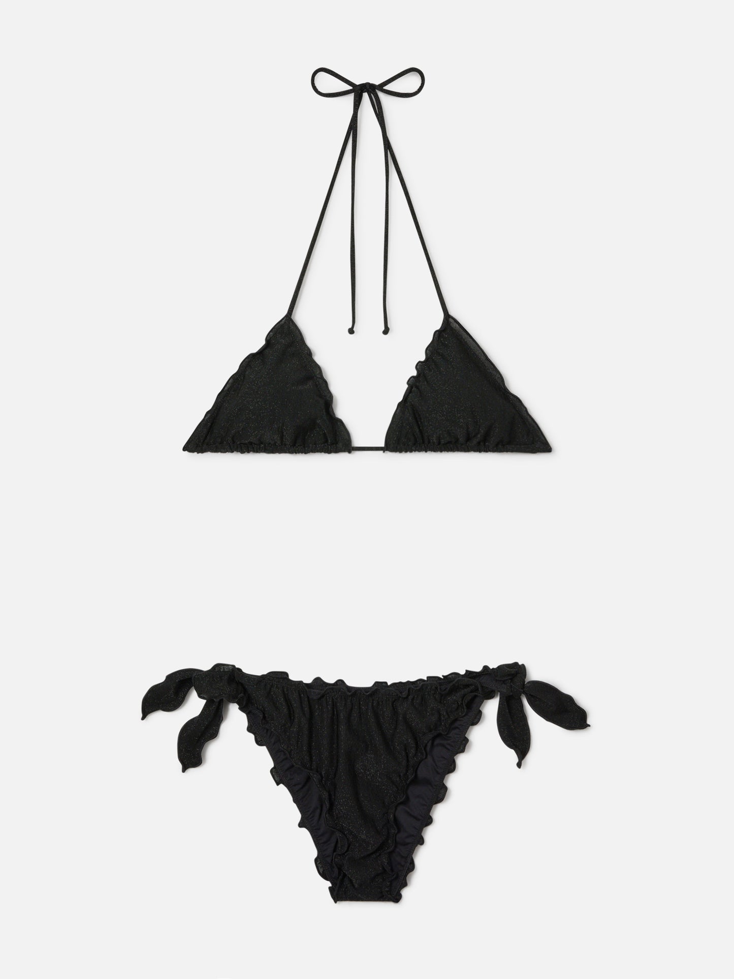 Sagittarius Moon triangle bikini in black lurex
