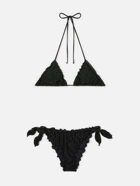 Sagittarius Moon triangle bikini in black lurex